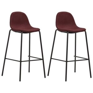 Krzesła barowe vidaXL, 2 szt., kolor wina
