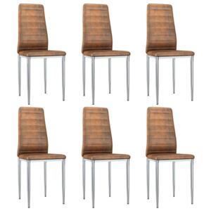 Krzesła stołowe VIDAXL, brązowe, 6 szt