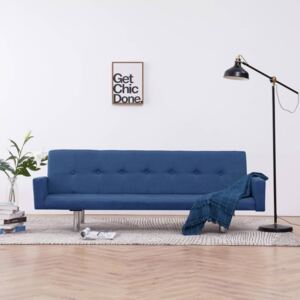 Sofa rozkładana z podłokietnikami VIDAXL, niebieska, 184x77,5x(60,5/64/66,5) cm