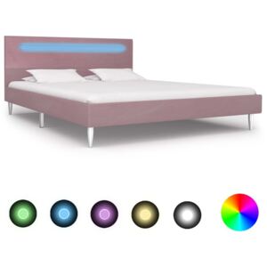 Rama łóżka PERVOI LED, różowa, 140x200 cm
