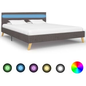 Rama łóżka z LED PERVOI, brązowa, 120x200 cm