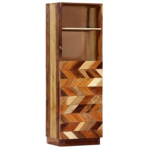 Drewniana szafka z półkami PERVOI, brązowa, 40x32x122 cm
