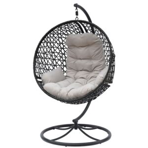 Fotel wiszący SASKA GARDEN Cocoon, obrotowy, czarny, 94x173 cm