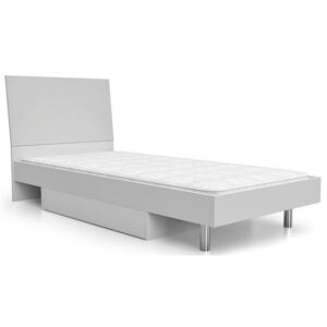 Łóżko młodzieżowe ELIOR Kormi, białe, 94x95x210 cm