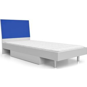 Łóżko młodzieżowe ELIOR Kormi, biało-niebieskie, 94x95x210 cm