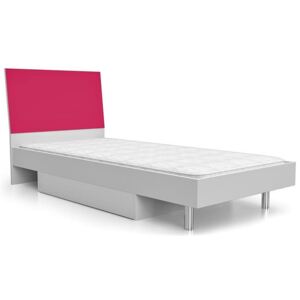 Łóżko młodzieżowe ELIOR Kormi, biało-różowe, 94x95x210 cm