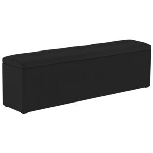 Czarna ławka ze schowkiem do łóżka Kooko Home, 47x140 cm