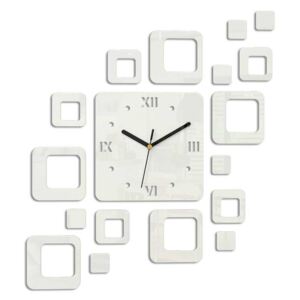 Zegar ścienny MODERN CLOCK Roman, biały, 52x60 cm