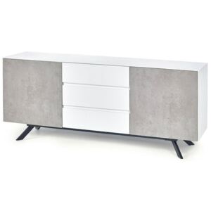 Komoda minimalistyczna ELIOR Tones 3X, biały, szary, 180x45x75 cm