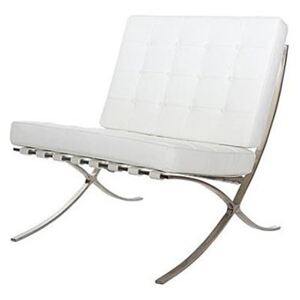 Fotel wypoczynkowy ELIOR Vilis, biały, 78x77x75 cm