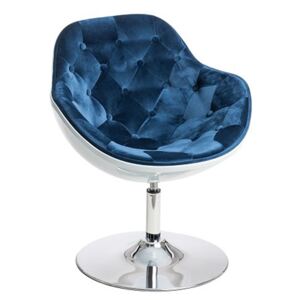 Fotel wypoczynkowy ELIOR Ottav, niebiesko-biały, 66x69x81 cm