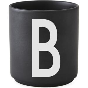 Kubek porcelanowy AJ czarny litera B