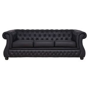 3-osobowa sofa Chester Lux, czarna, skóra