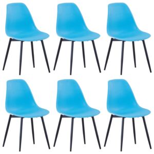 Krzesła stołowe, 6 sztuk, niebieskie, PP