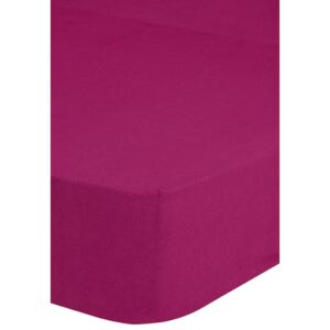 Emotion Prześcieradło z gumką, jersey, 90/100x200 cm, różowy