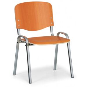 Drewniane krzesło ISO, czereśnia, kolor konstrucji chrom, nośność 120