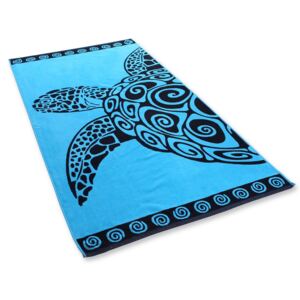 DecoKing Ręcznik plażowy Turquoise Turtle, 90 x 180 cm