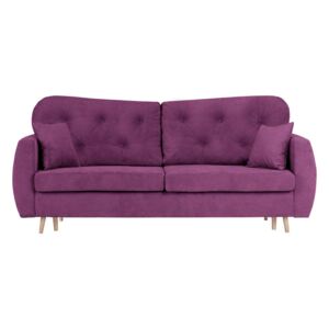 Fioletowa rozkładana sofa 3-osobowa ze schowkiem Mazzini Sofas Orchid