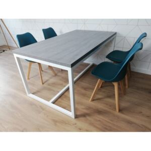 Nowoczesny solidny stół w stylu loftowym EVO 160/90 Biały - Beton