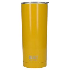 Stalowy kubek termiczny z izolacją próżniową BUILT, żółty, 600 ml