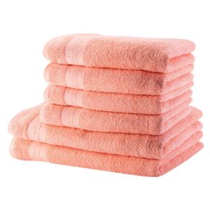Zestaw ręczników frotte i ręczników kąpielowych MEXICO morelowy 6 szt