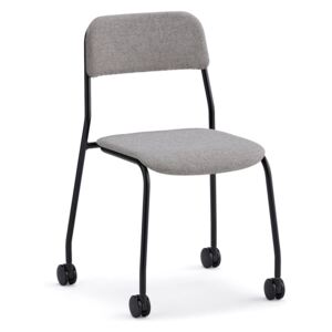 Krzesło ATTEND na kółkach, czarny, beżowy