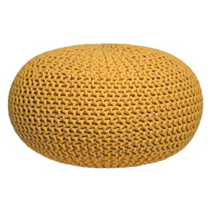 Żółty puf dziergany LABEL51 Knitted, XL