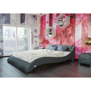 Łóżko z materacem tapicerowane 180x200 868 popiel