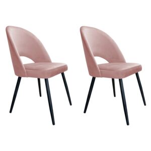 Zestaw krzeseł ISKAR VELVET 2 szt różowe nowoczesne do salonu ATOS