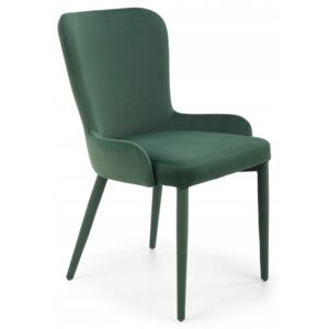 Krzesło Tapicerowane Welurowe K425 Zielone do Jadalni Loft