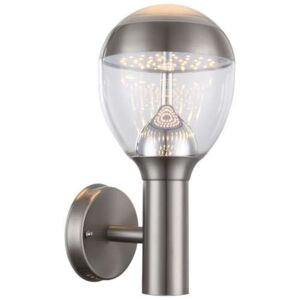 Kinkiet lampa ścienna zewnętrzna Globo Callisto 1x11W LED stalowy/przezroczysty 34250