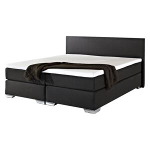 Łóżko kontynentalne 160x200 cm - Łóżko tapicerowane - PRESIDENT czarne
