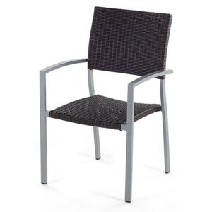 Krzesło do ogrodu rattanowe ciemnobrązowe TORINO