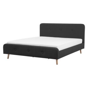 Łóżko szare - 180x200 cm - łóżko tapicerowane - RENNES