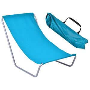 Leżak turystyczny plażowy składany Olek - niebieski