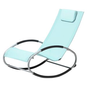 Krzesło ogrodowe błękitne tekstylne bujane CAMPO