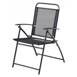 Krzesło ogrodowe czarne aluminiowe składane LIVO