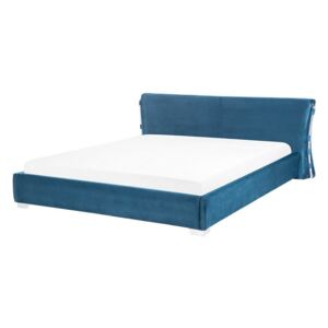 Łóżko welur ciemnoniebieskie 160 x 200 cm PARIS