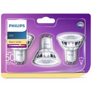 Philips Reflektory punktowe LED Classic, 3 szt., 4.6 W, 355 lumenów