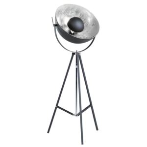 Lampa stojąca czarno-srebrna 165 cm THAMES II