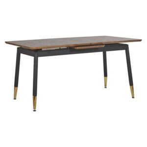 Rozkładany stół do jadalni 160/200 x 80 cm ciemne drewno z czarnym CALIFORNIA