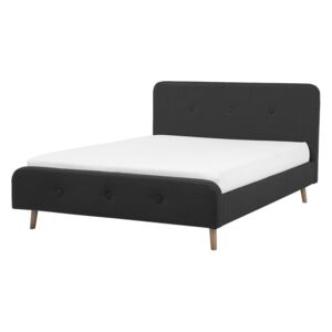 Łóżko szare - 140x200 cm - łóżko tapicerowane - RENNES