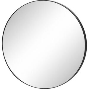 Okrągłe lustro w czarnej ramie, 50 cm średnicy