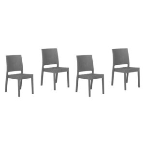Zestaw 4 krzeseł ogrodowych szarych FOSSANO