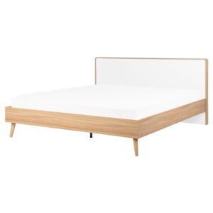 Łóżko drewniane 180 x 200 cm jasnobrązowe SERRIS