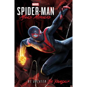 Plakat, Obraz Spider-Man Miles Morales - Cybernetic Swing, (61 x 91,5 cm)