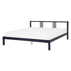 Łóżko drewniane 160 x 200 cm ciemnoniebieskie VANNES