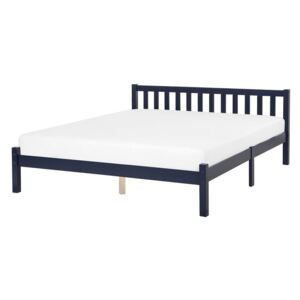 Łóżko drewniane 180 x 200 cm ciemnoniebieskie FLORAC