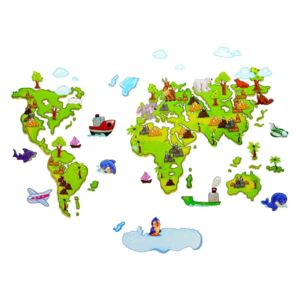 Naklejka na ścianę Mapa Świata dla dzieci WS-0020