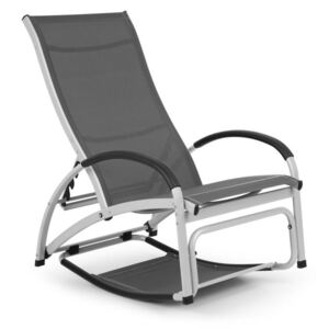 Blumfeldt Beverly Wood Leżak fotel bujany aluminium szary